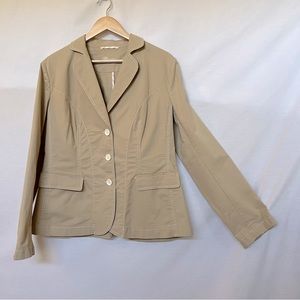 Bogner Tan Lightweight Front Pockets Stretchy Blazer/Jacket.  Size 14